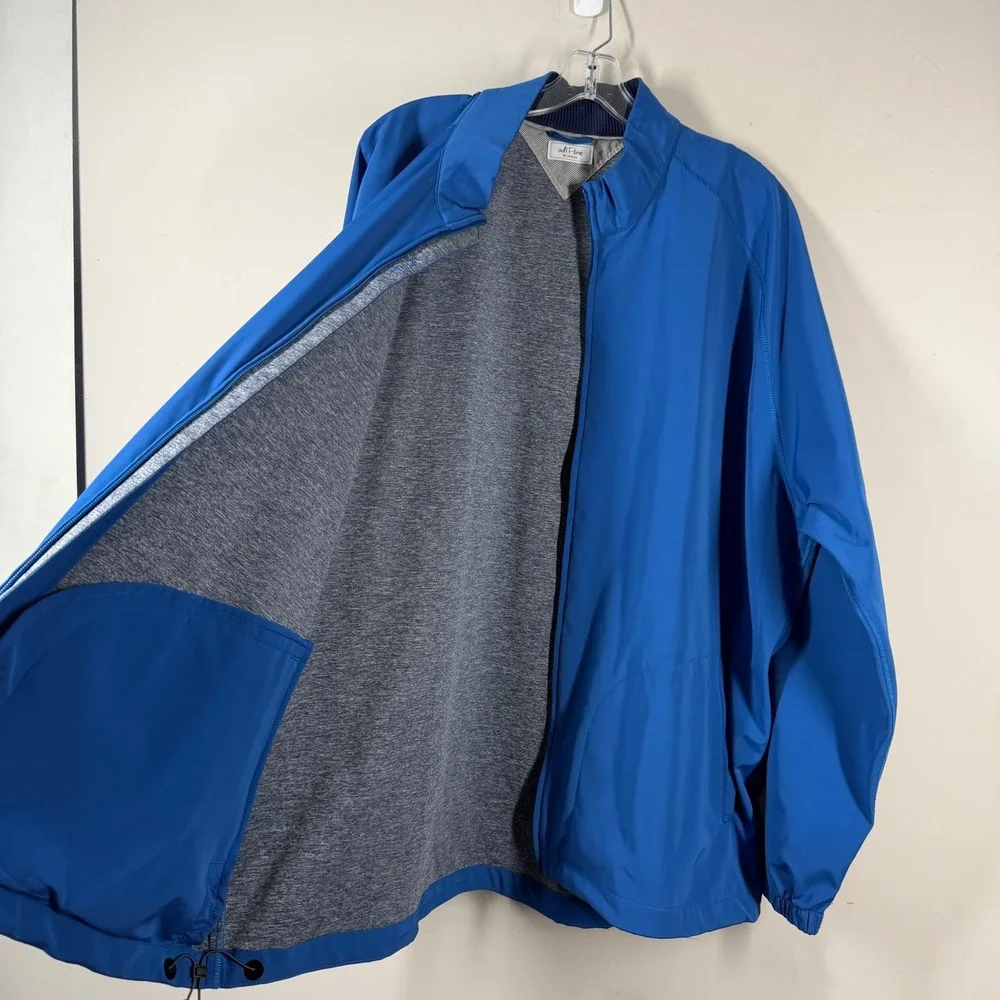 Adidas adiPure Mens Sz 2XL Blue Full Zip Golf Bonde Jacket Windbreaker BC7272